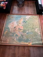 Grote landkaart schoolplaat Europa 175x200 antiek school, Ophalen, Aardrijkskunde