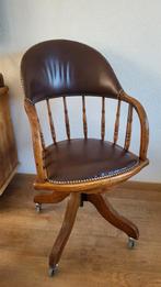 Eikenhouten bureaustoel, Huis en Inrichting, Stoelen, Gebruikt, Bruin, Klassiek, Hout