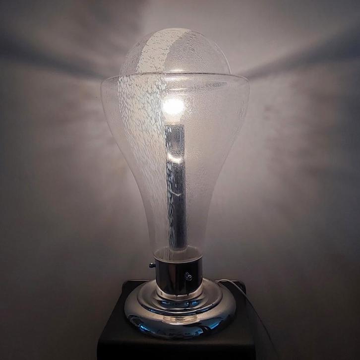 Mazzega, Carlo Nason tafellamp, Huis en Inrichting, Lampen | Tafellampen, Gebruikt, 75 cm of meer, Glas, Metaal, Overige materialen