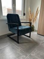 Fauteuil blauw/groen, Huis en Inrichting, Fauteuils, Ophalen, Zo goed als nieuw, Minder dan 75 cm, 50 tot 75 cm
