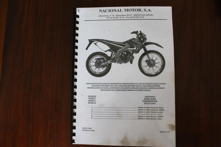 Derbi Senda R2000 parts list teile katalog R 2000 wvta franc, Fietsen en Brommers, Handleidingen en Instructieboekjes, Gebruikt