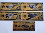 GOUDFOLIE BILJETTEN SERIE USAF-VLIEGTUIGEN, Verzenden, Overige landen, Setje