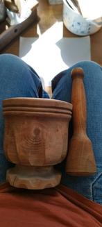 Rustieke Houten Vijzel met Stamper, Antiek en Kunst, Ophalen