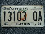 Kentekenplaat licenseplate Georgia USA, Verzamelen, Verzenden, Gebruikt, Auto's