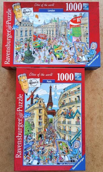 2 Ravensburger puzzels 1000 st. London en Paris samen v. €10 beschikbaar voor biedingen