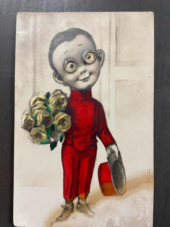 Vintage Anzichtkaart 1967 - Bellboy met bewegende ogen, Verzamelen, Ansichtkaarten | Buitenland, Gelopen, Overig Europa, 1960 tot 1980