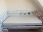 Wit metalen eenpersoons bed, 90 cm, Gebruikt, Eenpersoons, Metaal
