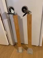2  tafelpoten met zwenkwiel, Ophalen of Verzenden, Zo goed als nieuw, Rond, 50 tot 100 cm