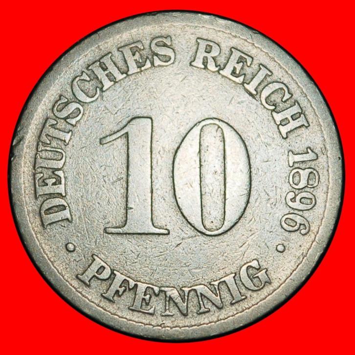 Ⰶ EAGLE (1890-1916): GERMANY 10 PFENNIGS 1896D BAVARIA!, Postzegels en Munten, Munten | Europa | Niet-Euromunten, Losse munt, Duitsland