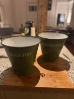 Set vintage geëmailleerde emmers Aardappelen & Groenten, Antiek en Kunst, Antiek | Emaille, Ophalen of Verzenden