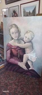 Madonna met Kind olieverf schilderij., Antiek en Kunst, Ophalen of Verzenden