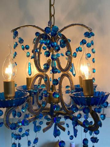 Glazen kroonluchter blauw glas. Merk Zenza beschikbaar voor biedingen