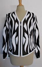 Prachtig en apart wit leer met zwart gaas jasje! L, Kleding | Dames, Jasjes, Kostuums en Pakken, Maat 38/40 (M), Overige kleuren