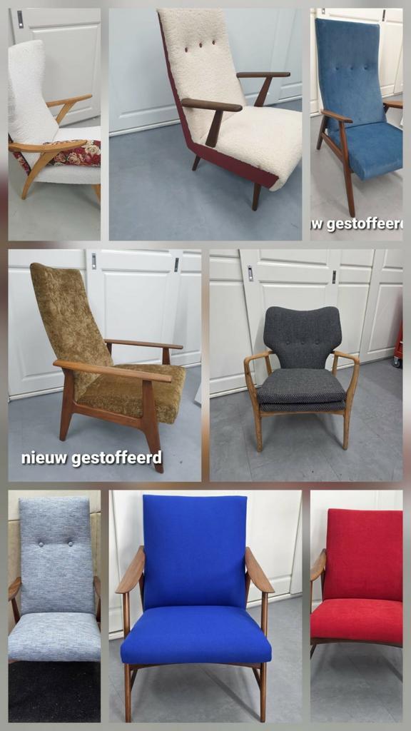 SALE !!  8 FAUTEUILS ALLEEN DEZE WEEK 395 EURO, Huis en Inrichting, Fauteuils, Zo goed als nieuw, Hout, Stof, 50 tot 75 cm, 75 tot 100 cm