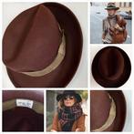 Zgan 100% bruine wollen hoed, Ophalen of Verzenden, Zo goed als nieuw, One size fits all, Hoed