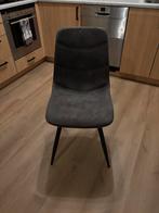 Gratis ophalen - 4 Grijze Eetkamerstoelen, Huis en Inrichting, Stoelen, Ophalen, Gebruikt, Vier, Stof