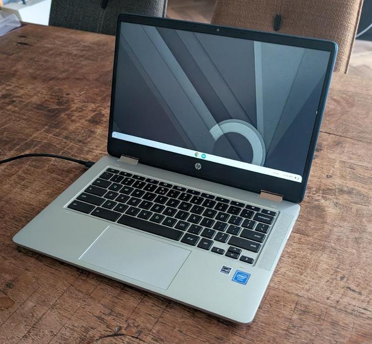 HP Chromebook x360 14 inch touchscreen met laptoptas, Computers en Software, Chromebooks, Zo goed als nieuw, 14 inch, 4 GB of minder