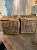 2 Riviera Maison rattan manden, Ophalen, Zo goed als nieuw, Rond, Riet