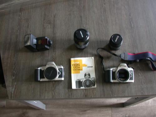 Canon EOS500 analoge fotocamera 2 body's + lenzen, Audio, Tv en Foto, Fotocamera's Analoog, Gebruikt, Spiegelreflex, Canon, Verzenden