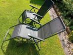 Relaxstoel, tuinstoel, campingstoel, klapstoel 2x, zwart, Ophalen, Zo goed als nieuw, Kunststof, Verstelbaar
