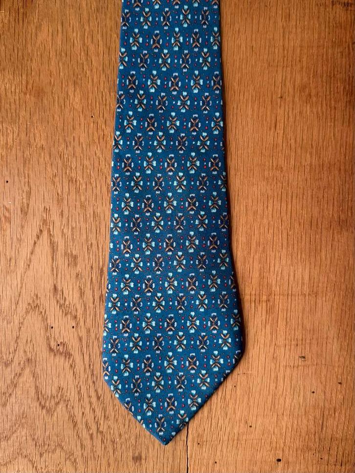 Hermes Stropdas - Prachtige Design, Kleding | Heren, Stropdassen, Zo goed als nieuw, Met patroon, Blauw, Ophalen of Verzenden
