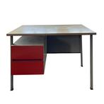 Oda Bureau Door Ahrend Met Schaamschot, Grijs met Rode Laden, Ophalen, Gebruikt, Onbekend, Ahrend