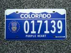 Kentekenplaat licenseplate Colorado Purple Heart USA, Verzamelen, Verzenden, Gebruikt, Auto's