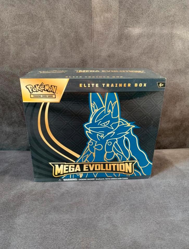 Pokémon Mega Evolution ME01 Elite Trainer Box Lucario ETB, Hobby en Vrije tijd, Verzamelkaartspellen | Pokémon, Zo goed als nieuw