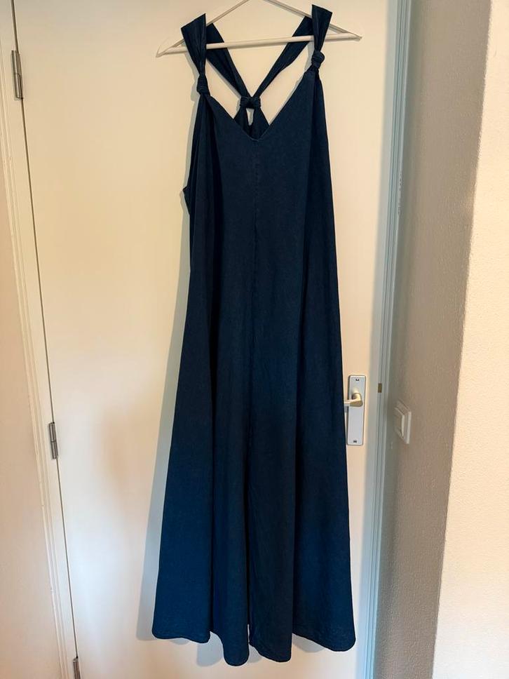 Closed Denim Jurk met Geknoopte Bandjes maat L, Kleding | Dames, Jurken, Zo goed als nieuw, Maat 38/40 (M), Blauw, Onder de knie
