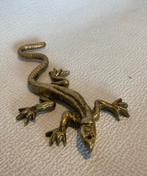 Vintage messing salamander beeldje/muurhanger, Antiek en Kunst, Ophalen of Verzenden, Koper
