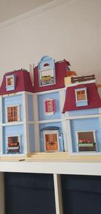 Playmobil Blauw herenhuis met inrichting en bewoners, Ophalen of Verzenden, Zo goed als nieuw