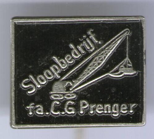 Sloopbedrijf fa. C.G. Prenger dragline speldje ( E_230 ), Verzamelen, Speldjes, Pins en Buttons, Zo goed als nieuw, Speldje of Pin