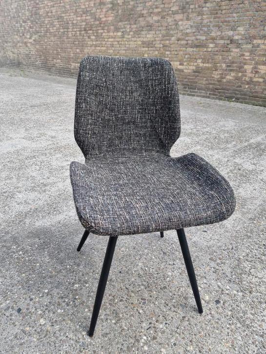 Nette eetkamerstoel gemêleerde stof en zwarte poten, Huis en Inrichting, Stoelen, Nieuw, Eén, Stof, Overige kleuren, Ophalen of Verzenden
