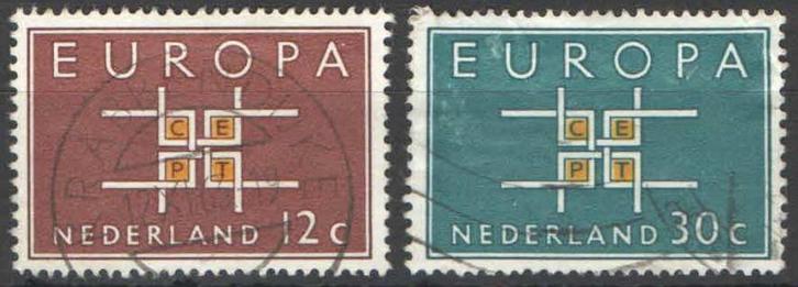Nederland NVPH nr 800/1 gestempeld Europazegels 1963, Postzegels en Munten, Postzegels | Nederland, Gestempeld, Na 1940, Verzenden
