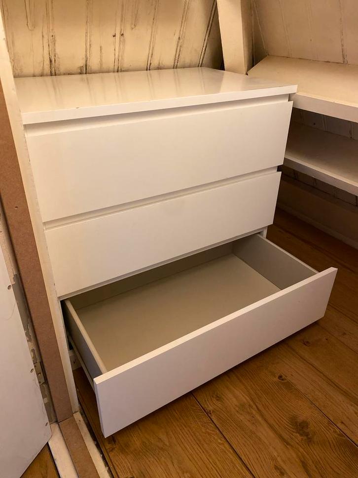 Witte Ladekasten, Huis en Inrichting, Kasten | Ladekasten, Gebruikt, Minder dan 100 cm, 50 tot 100 cm, 25 tot 50 cm, 3 of 4 laden