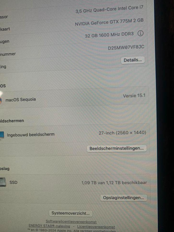 iMac 27-inch (2013) - zeer snel, Computers en Software, Apple Desktops, Zo goed als nieuw, iMac, HDD en SSD, 4 Ghz of meer, 32 GB