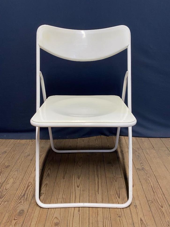 Vintage IKEA klapstoel Ted van Niels Gammelgaard Wit, Huis en Inrichting, Stoelen, Gebruikt, Eén, Kunststof, Metaal, Wit, Ophalen