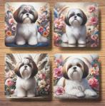 Shih-Tzu Barok stijl onderzetters met houder, Huis en Inrichting, Woonaccessoires | Onderzetters, Ophalen of Verzenden, Nieuw