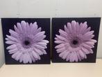 Schilderijen bloemen canvas op hout gespannen, Ophalen of Verzenden, Zo goed als nieuw, Schilderij, Minder dan 50 cm