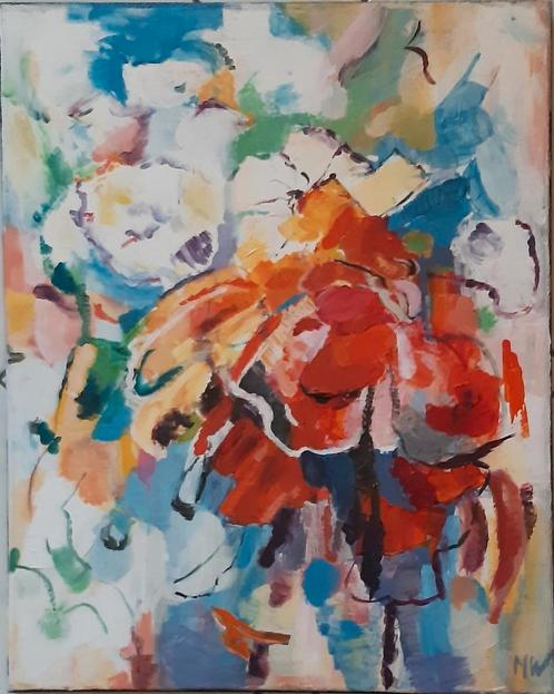 Abstract / kleur  50-40cm, Antiek en Kunst, Kunst | Schilderijen | Abstract, Ophalen of Verzenden