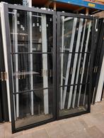 93x231,5cm binnendeur stomp Staal look zwart rookglas SK43, Ophalen, 80 tot 100 cm, 215 cm of meer, Glas