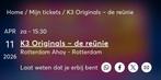K3 reünie ticket zaterdag 11 april, Tickets en Kaartjes, Overige Tickets en Kaartjes, Eén persoon