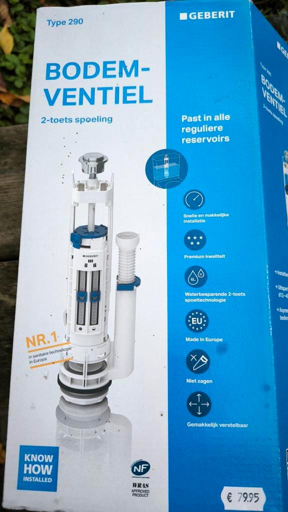 Geberit type 290 bodem ventiel, 2-toets spoeling, Doe-het-zelf en Verbouw, Sanitair, Zo goed als nieuw, Toilet, Ophalen