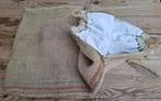 Franse brocante jute stokbrood zak met katoenen binnenzak, Antiek en Kunst, Curiosa en Brocante, Ophalen of Verzenden