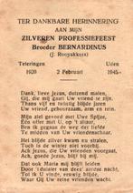 Rooyakkers J. zilv. professiefeest 1920Teteringen-1945 Uden, Ophalen of Verzenden