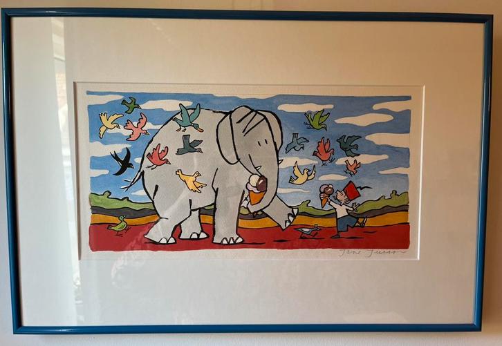 Originele illustratie Jan Jutte boekje Hapje voor hapje, Antiek en Kunst, Kunst | Tekeningen en Foto's, Ophalen of Verzenden