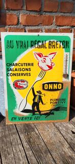 Vintage Slagerij Reclamebord - Au Vrai Regal Breton, Ophalen of Verzenden