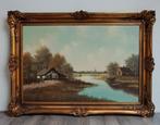 Schilderij van Hollands landschap - van Ast, Antiek en Kunst, Ophalen