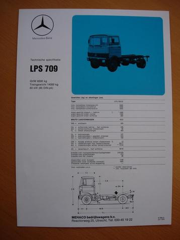 Mercedes LPS 709 Technische Specificatie folder 1978 LPS709 beschikbaar voor biedingen