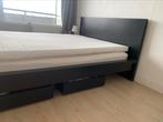Ikea Bed 160 cm +  Mattress Topper, Huis en Inrichting, Slaapkamer | Bedden, 160 cm, Zo goed als nieuw, Hout, Zwart
